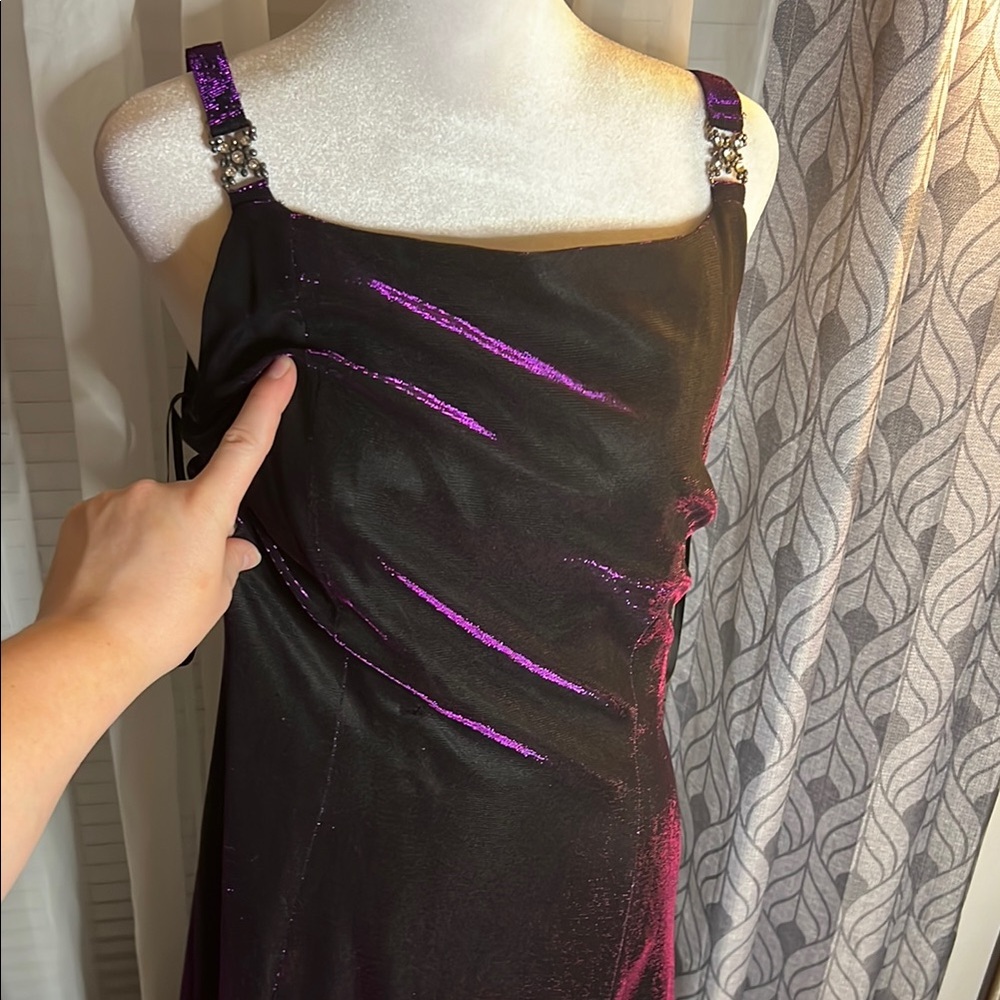 Betsy & Adam Black Dress with Purple Shimmer